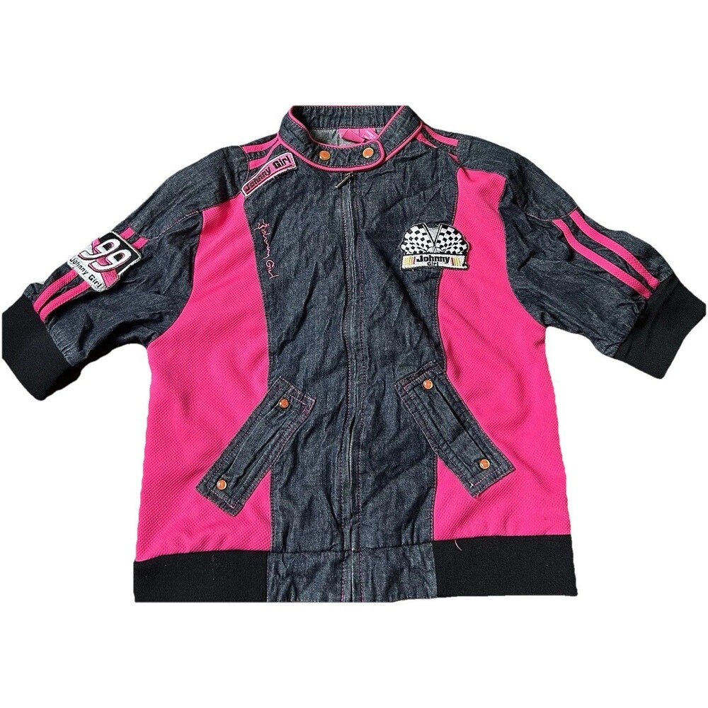 Vintage Y2K Croppped Motorcycle Johnny Girl Jacket Vintage *RARE* Sz L